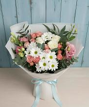 Букет цветов из:  Розы, Лизиантусы и Хризантемы в Дивноморское