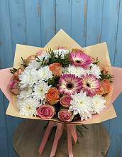 Букет цветов из:  Розы, Герберы и Хризантемы #REPLACE_PRED# Дивноморское