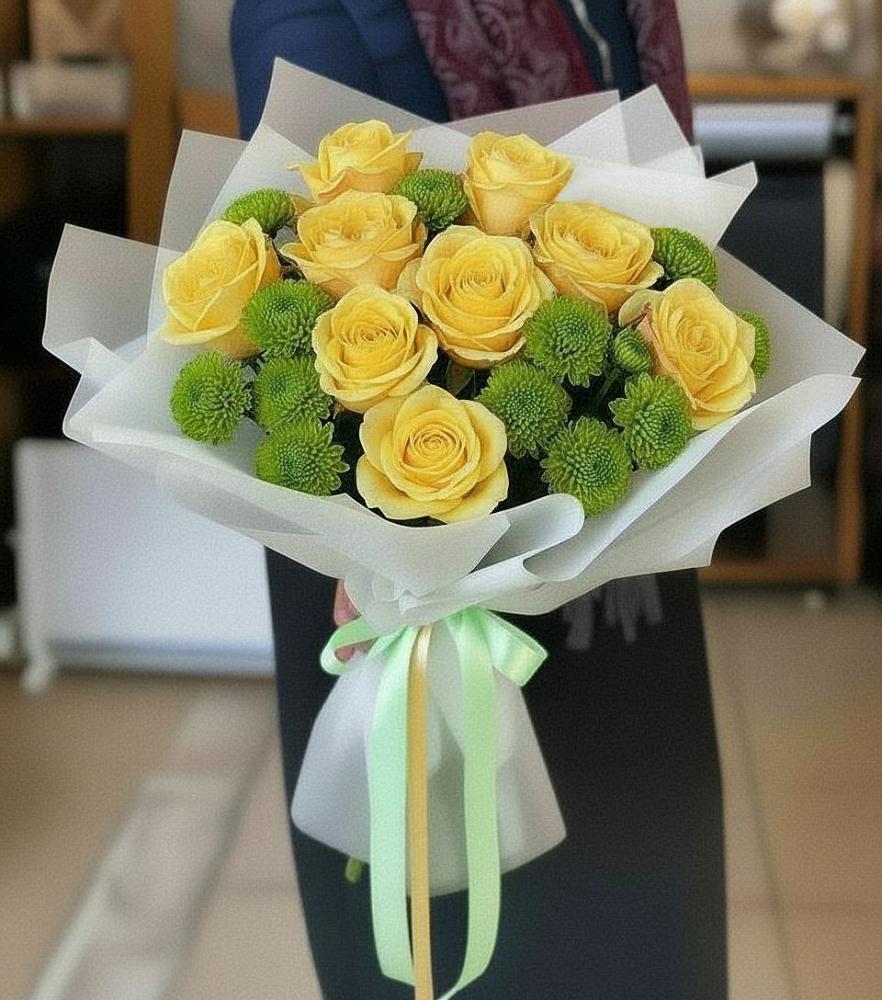 Букет цветов из: Хризантемы и Розы в Дивноморское