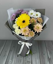 Букет цветов из:  Розы, Герберы и Хризантемы в Дивноморское