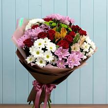 Букет цветов из:  Розы, Хризантемы и Альстромерии в Дивноморское