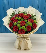 Букет цветов из:  Розы и Хризантемы #REPLACE_PRED# Дивноморское