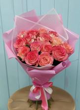 Букет 15 Розовых роз Равель в Дивноморское