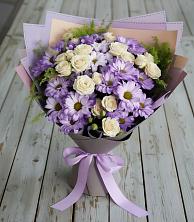 Букет цветов из:  Хризантемы и Розы в Дивноморское